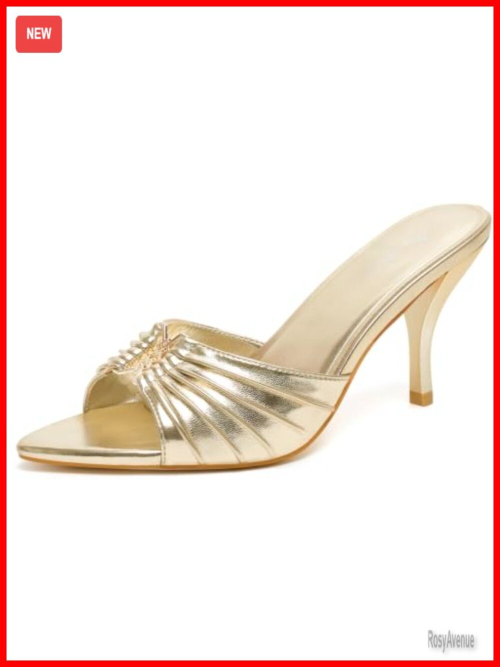 Kitten Heels for Women Mules Stiletto Heeled Sandals Slip On Backless Dressy